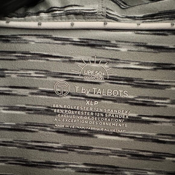 T by Talbots Women's Grey Space Dye Cowl Neck Sweatshirt, Zip Pockets, Size XLP - Picture 7 of 7